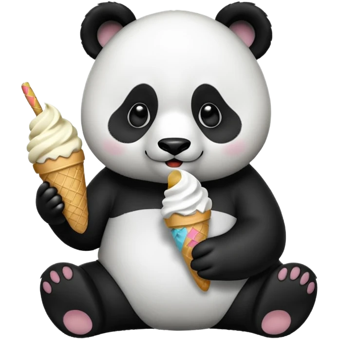 Panda eating ice cream emoji