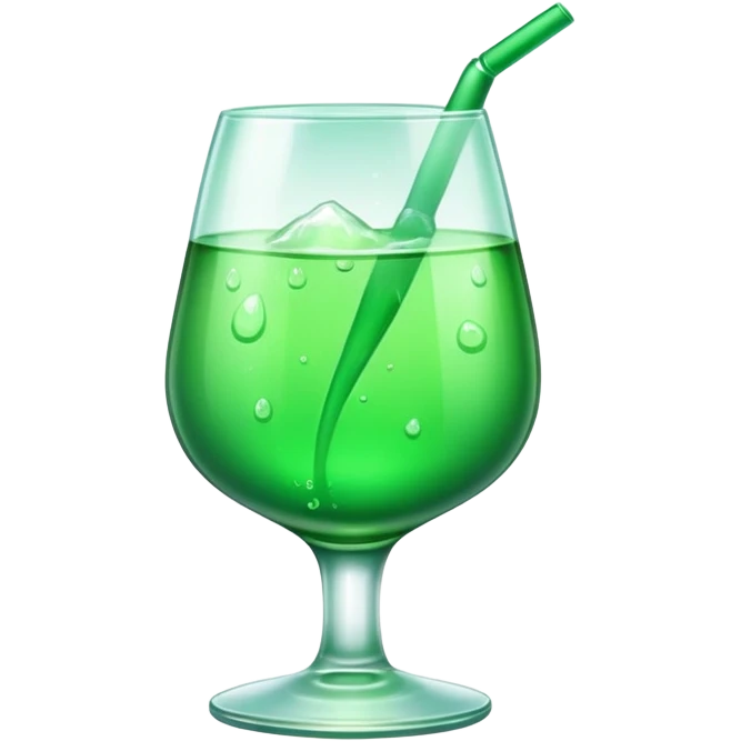 Glass with green coxtail emoji