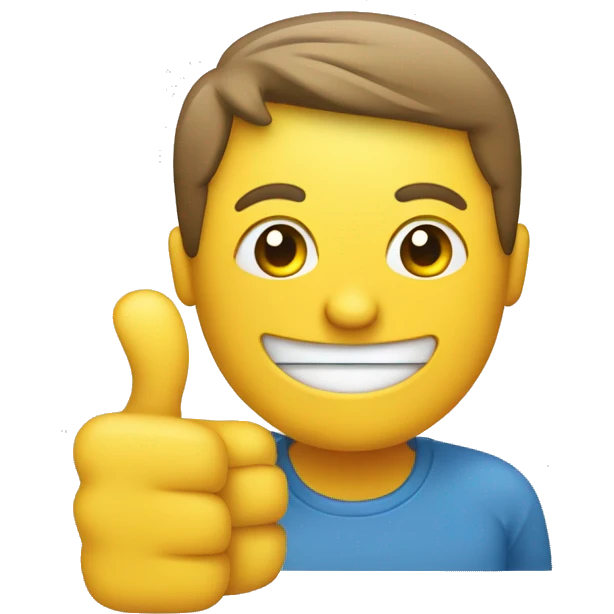 "A person holding a feedback form with a happy face emoji and a thumbs-up gesture, representing positive feedback." emoji