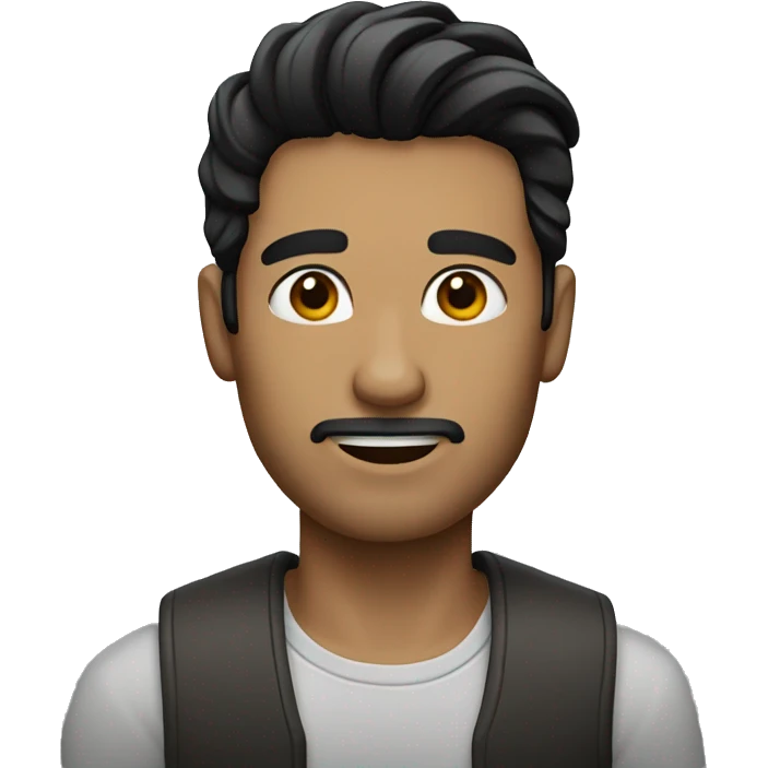 stubble man with straight black hair emoji