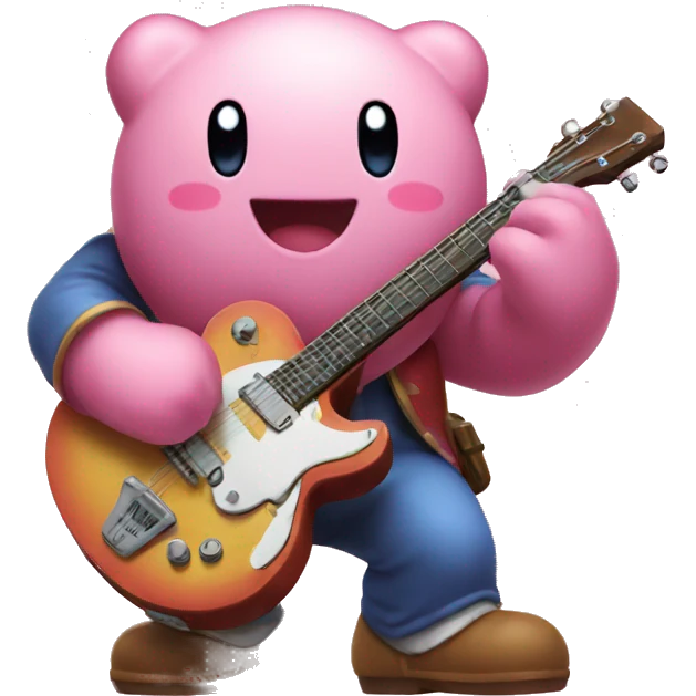 Kirby playing guitar emoji
