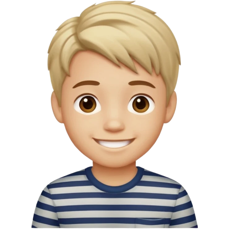 stripped shirt wearing Cute boy nice hair style. emoji