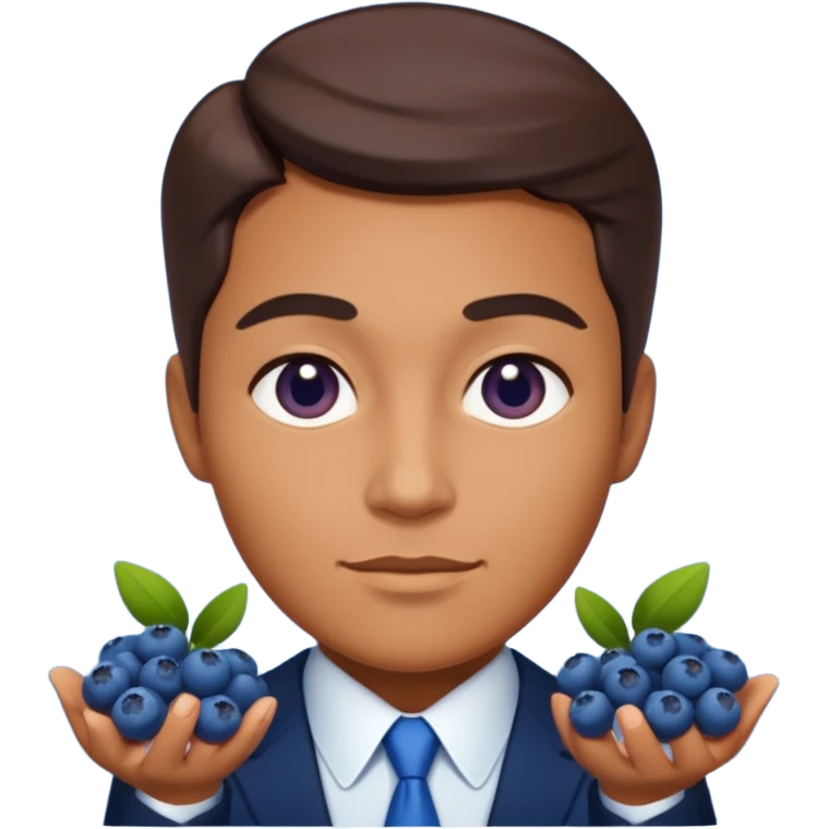 make the bluberies larger but still keep the business person emoji