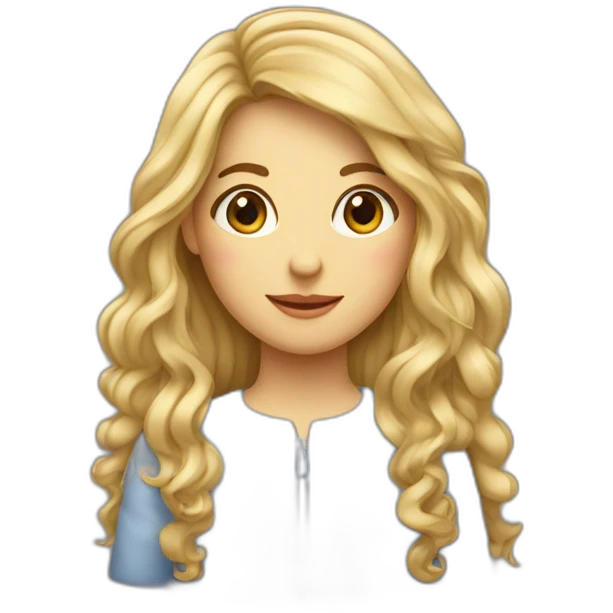 Fille anglaise avec de long cheveux cha emoji
