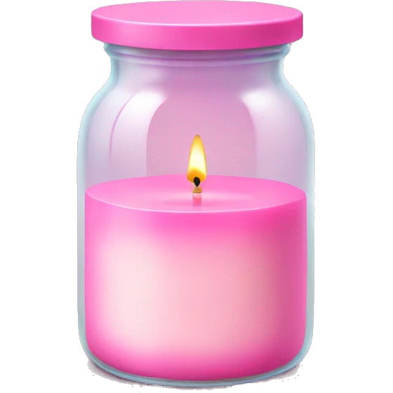 Glass jar with pink candle inside emoji