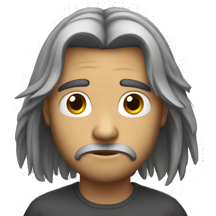 sad guys long hair  emoji