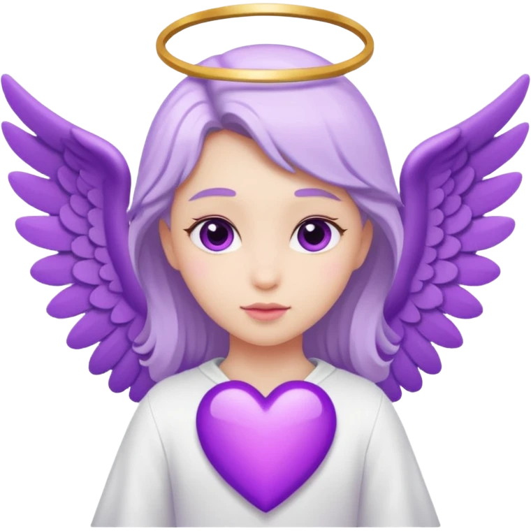 love cupid purple cute no human, an angel with heart, a withe angel emoji