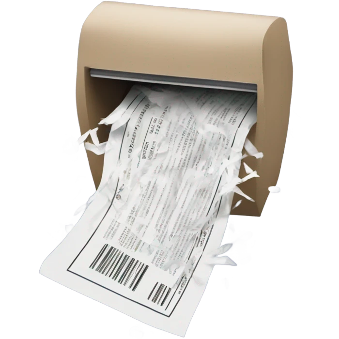 Receipt being shredded emoji