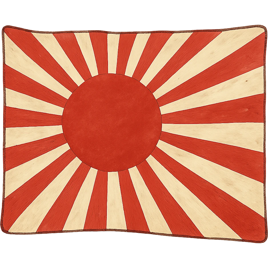 Japanese Empire flag (Rising Sun with rays) in ghibli style emoji