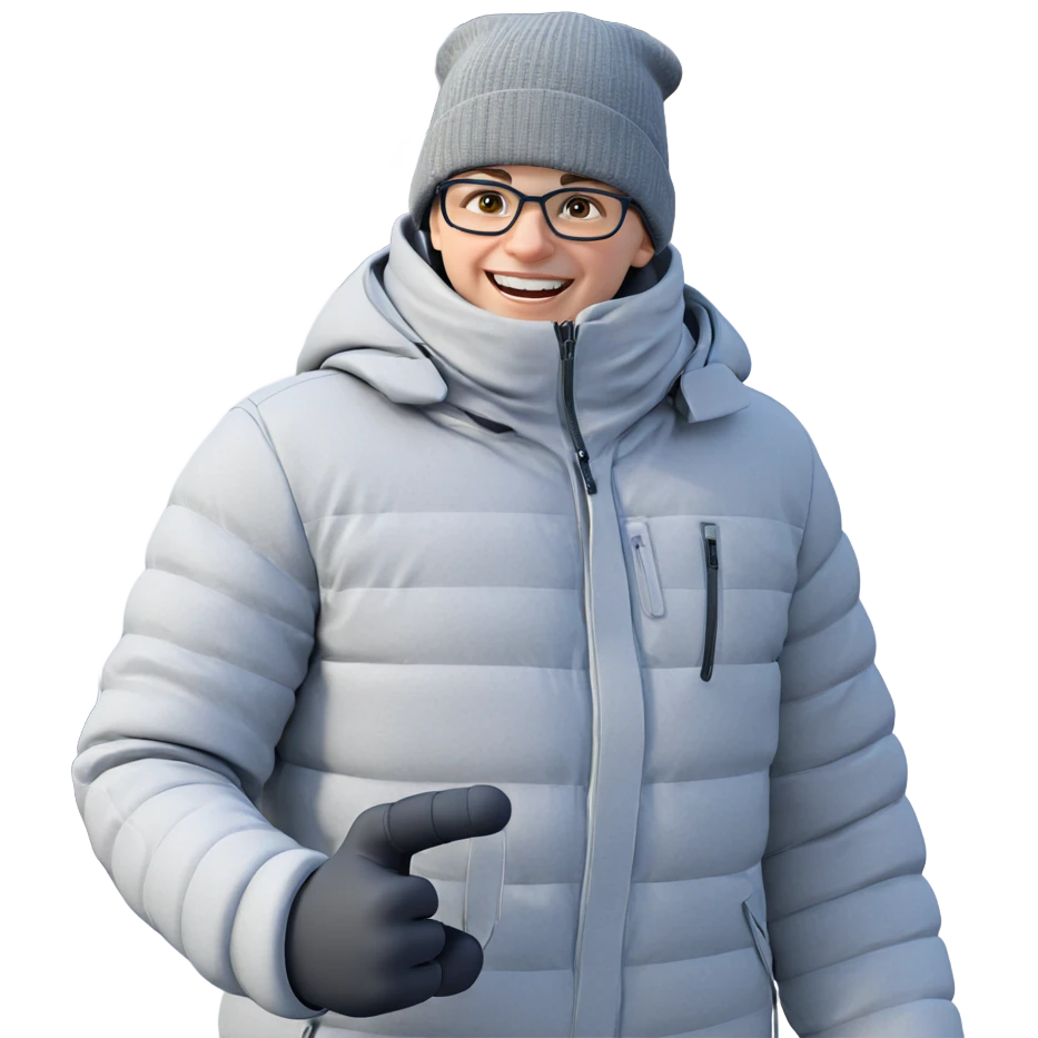 smiling boy in winter attire emoji