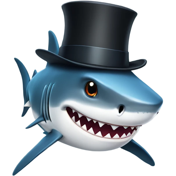 shark with tophat emoji