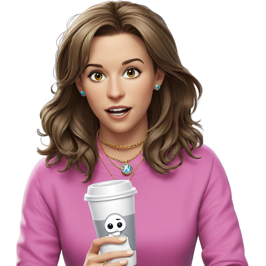 girl with jewelry and cup emoji