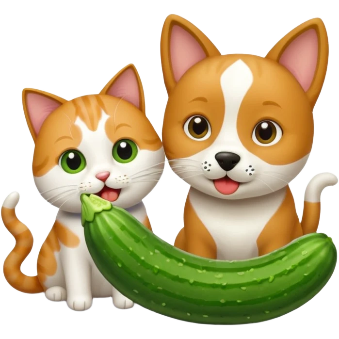 Köpekin yaninda kedi inside hiyar yesin emoji