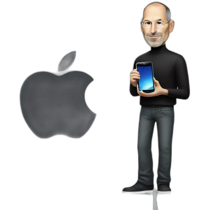 steve jobs holding samsung phone emoji