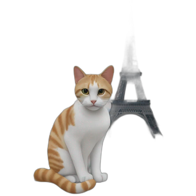 Cat at the top of tour eiffel  emoji