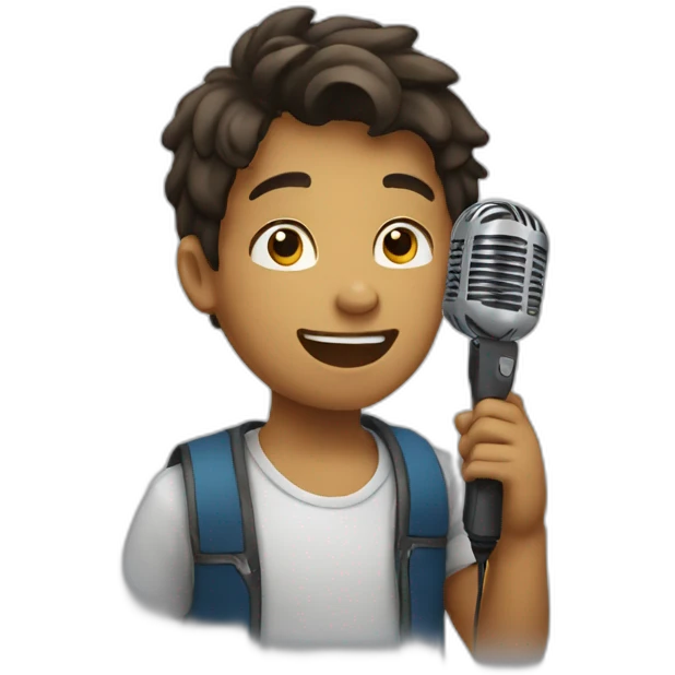 Boy singing  emoji