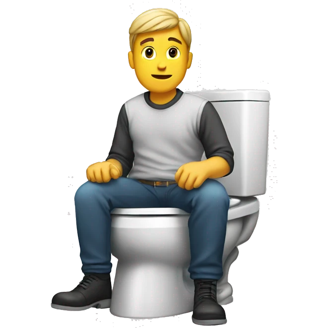 A man sitting on the toilet  emoji