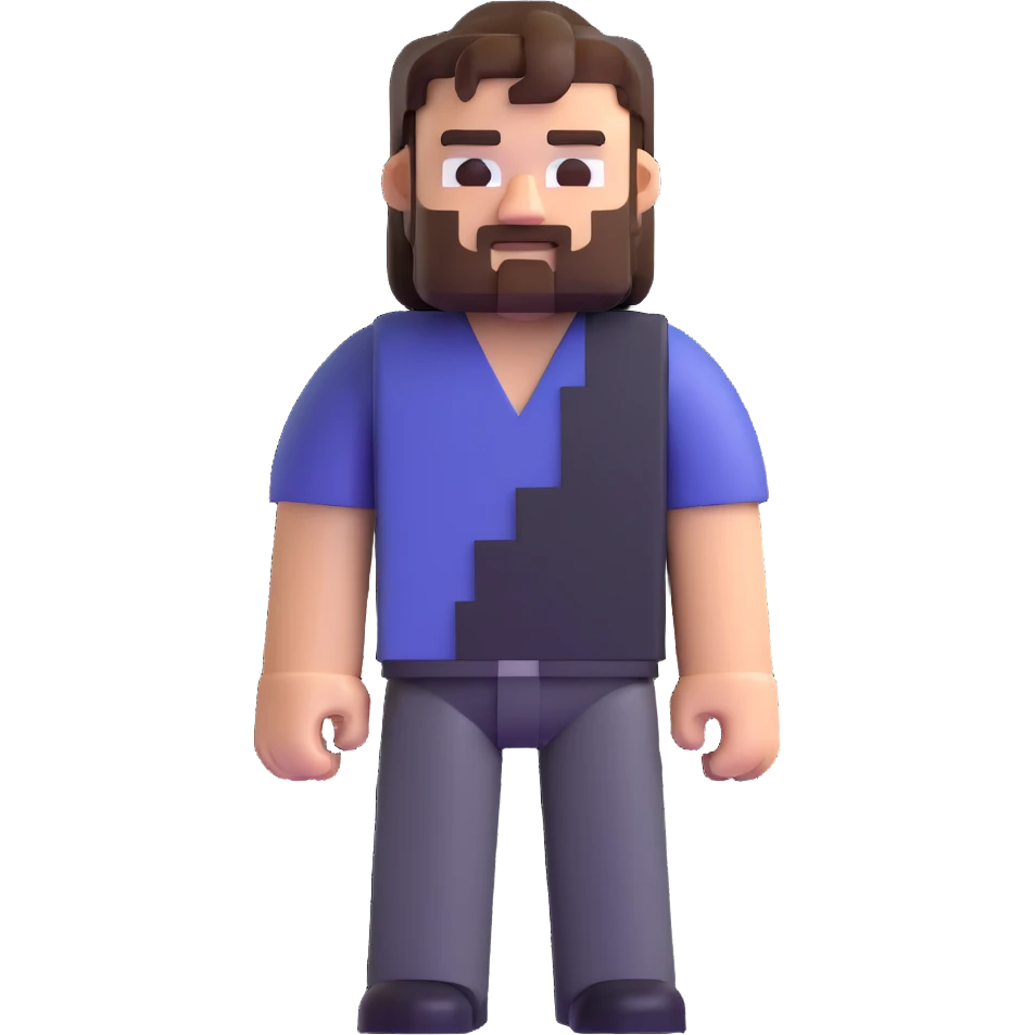 Jack Black as a Minecraft character emoji