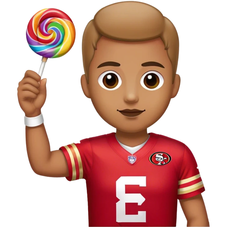 Gay pride 49ers fan licking rainbow lollipop emoji