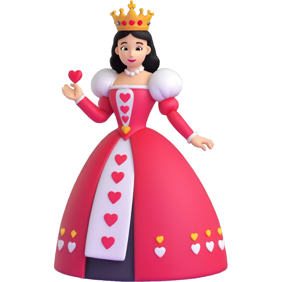 Queen of Hearts from Alice in Wonderland emoji