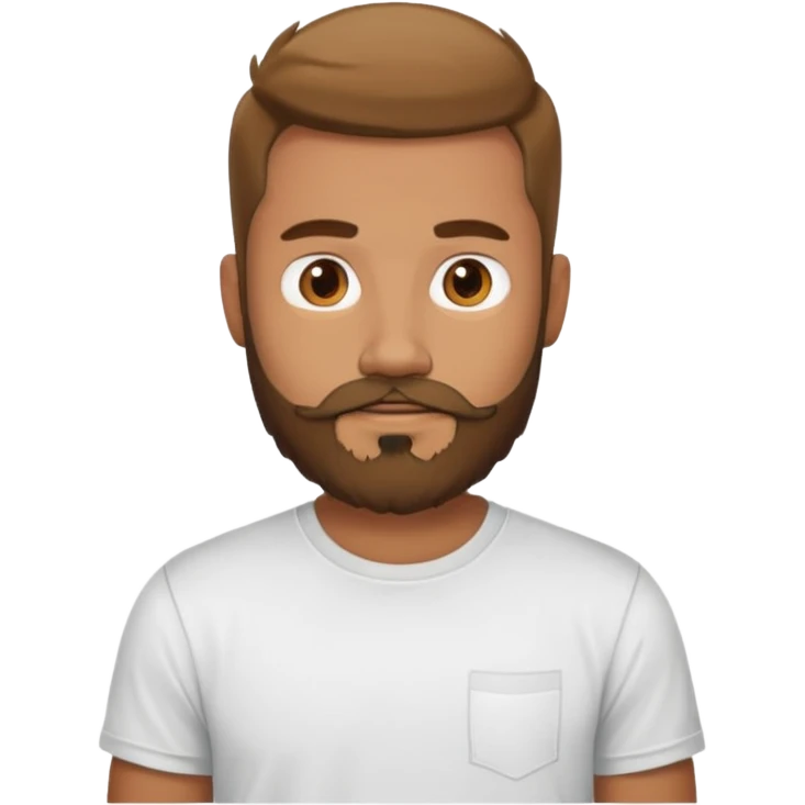 man wearing a T-shirt with a beard emoji