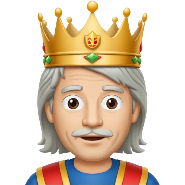 Burger King Crown guy with long grey hair and no facial hair emoji
