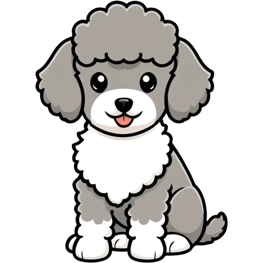 miniature poodle with this salt & pepper short hair emoji