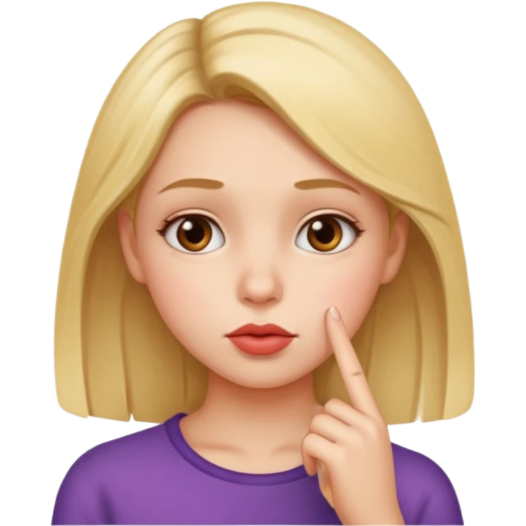 Finger to lip girl emoji emoji