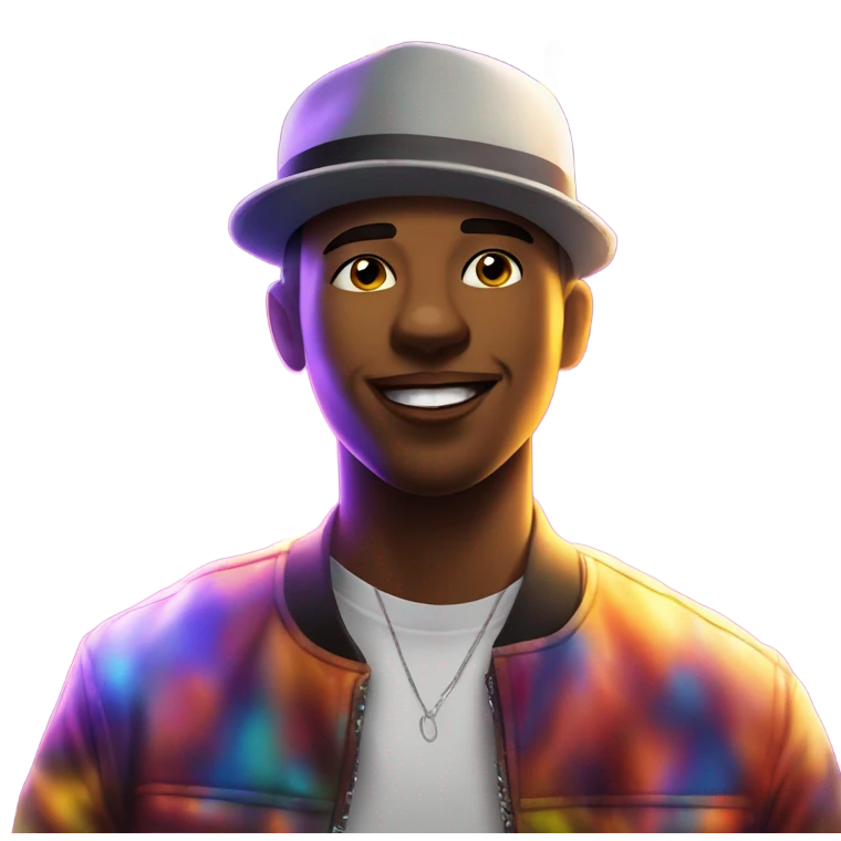 portrait of a young man at a nightclub  emoji