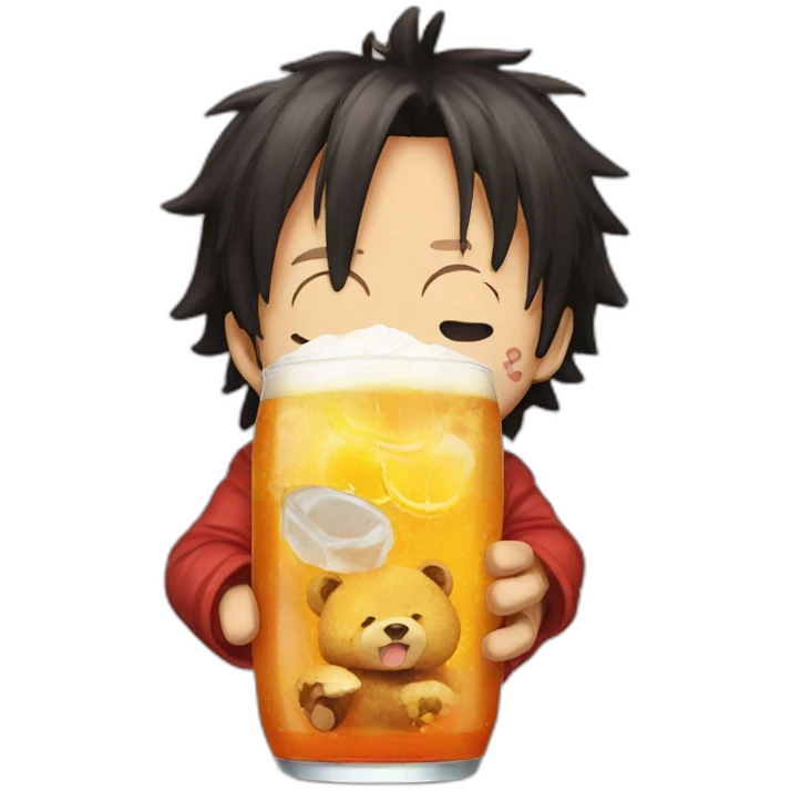 Luffy drink a bear emoji