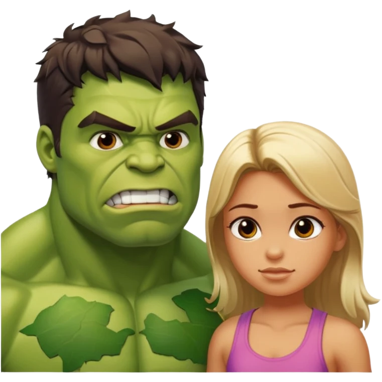 Hulk taking to a girl emoji
