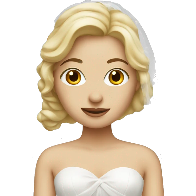 Blonde woman with wedding veil and wedding dress on emoji