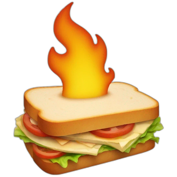 sandwich on fire emoji