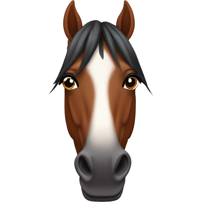 Bay horse with star on face emoji