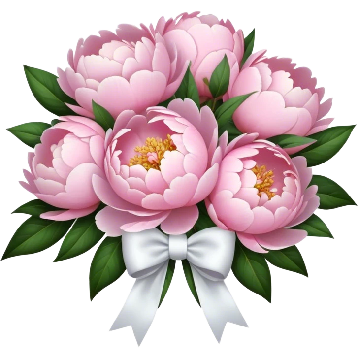 Light Pink peonies bouquet with bow emoji