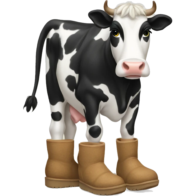 Cow wearing Uggs emoji