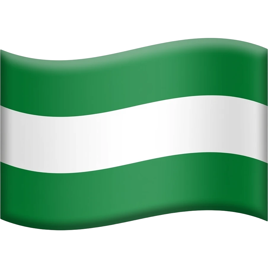 Bandera de 2 colores en forma horizontal solo verde y blanco emoji