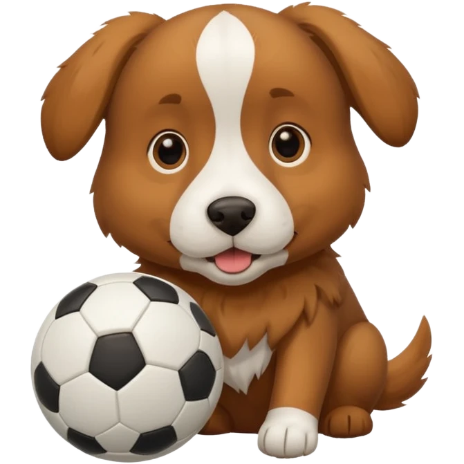 Perro con pelota de futbol emoji