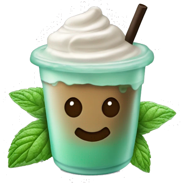 Iced mint coffee layer of mint 70% and coffee 30% emoji