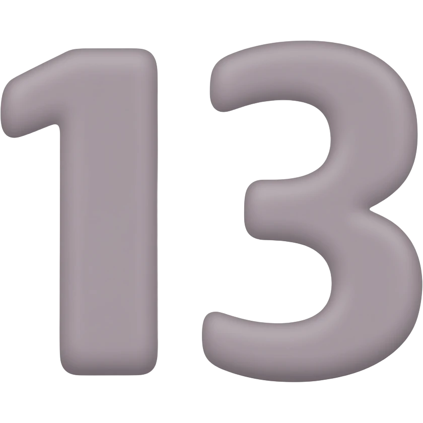 Pelo liso número 13 emoji