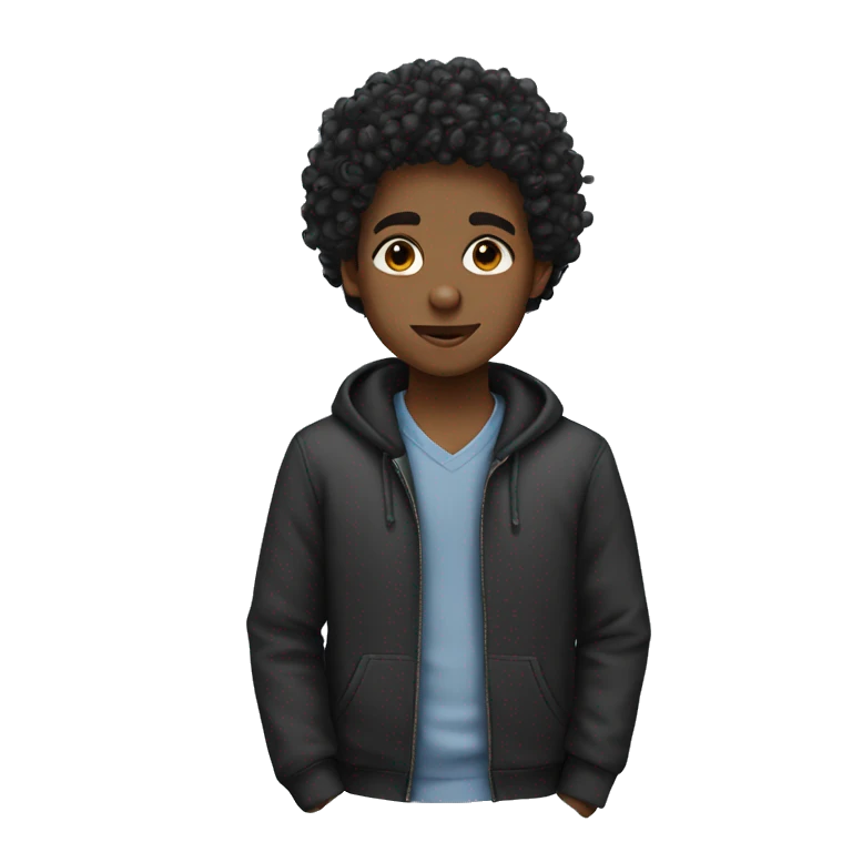 black boy curly hair emoji