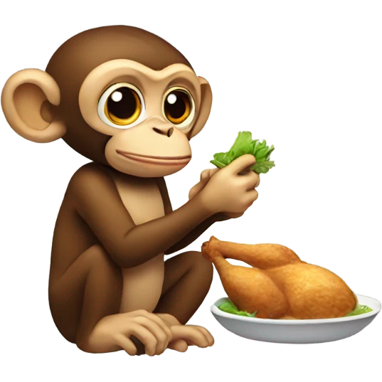 monkey eating chicken emoji