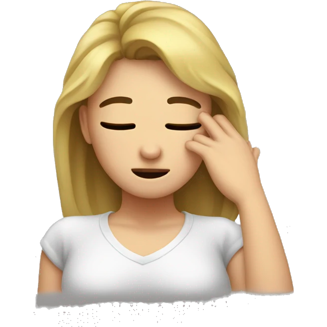 Facepalm girl hands on forehead emoji