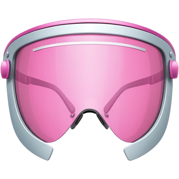 pink tinted shield visor glasses with metallic rim, Y2K futuristic style emoji