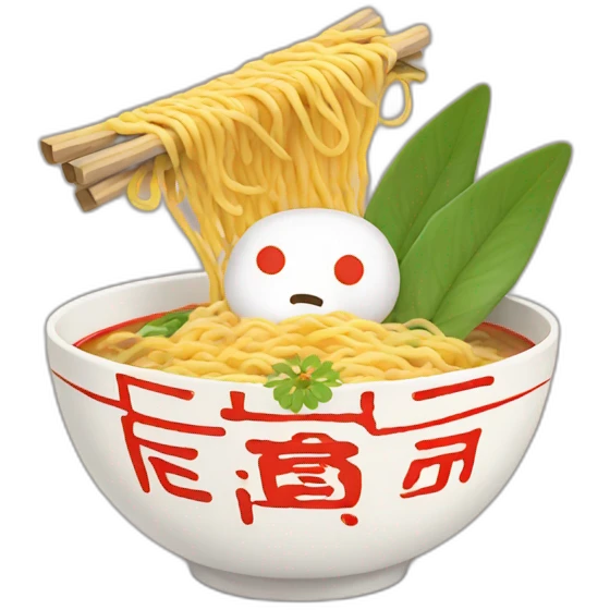 One ramen with flower emoji