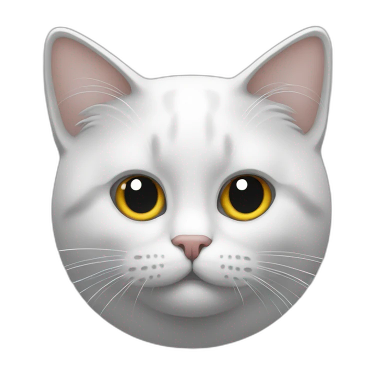 Chat blanc sur chat gris emoji