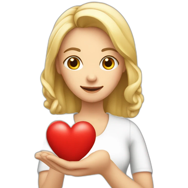 Frau mit Herz in der hand emoji