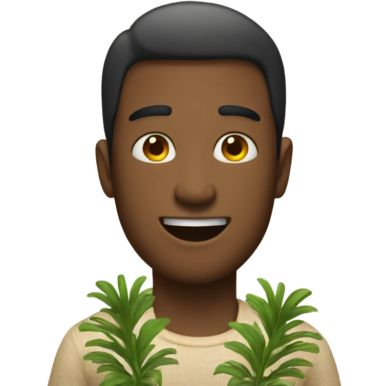 A guy using an iPhone in Hawaii  emoji