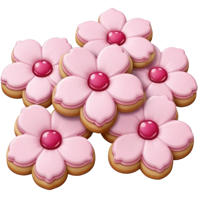 Cherry blossom shaped cookies emoji