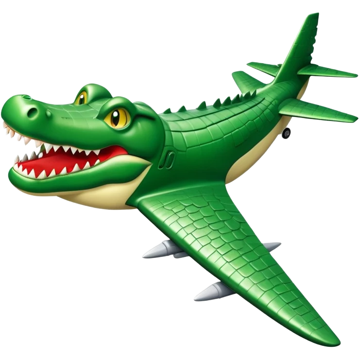 Un avión con cara de cocodrilo emoji